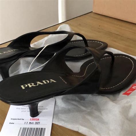 prada gold flip flops|prada slide sandals kitten heel.